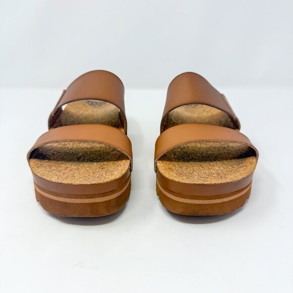 Reef Cushion Vista Hi Sandals Women's 7 Natural Platform Slides Cork Footbed - Picture 3 of 10